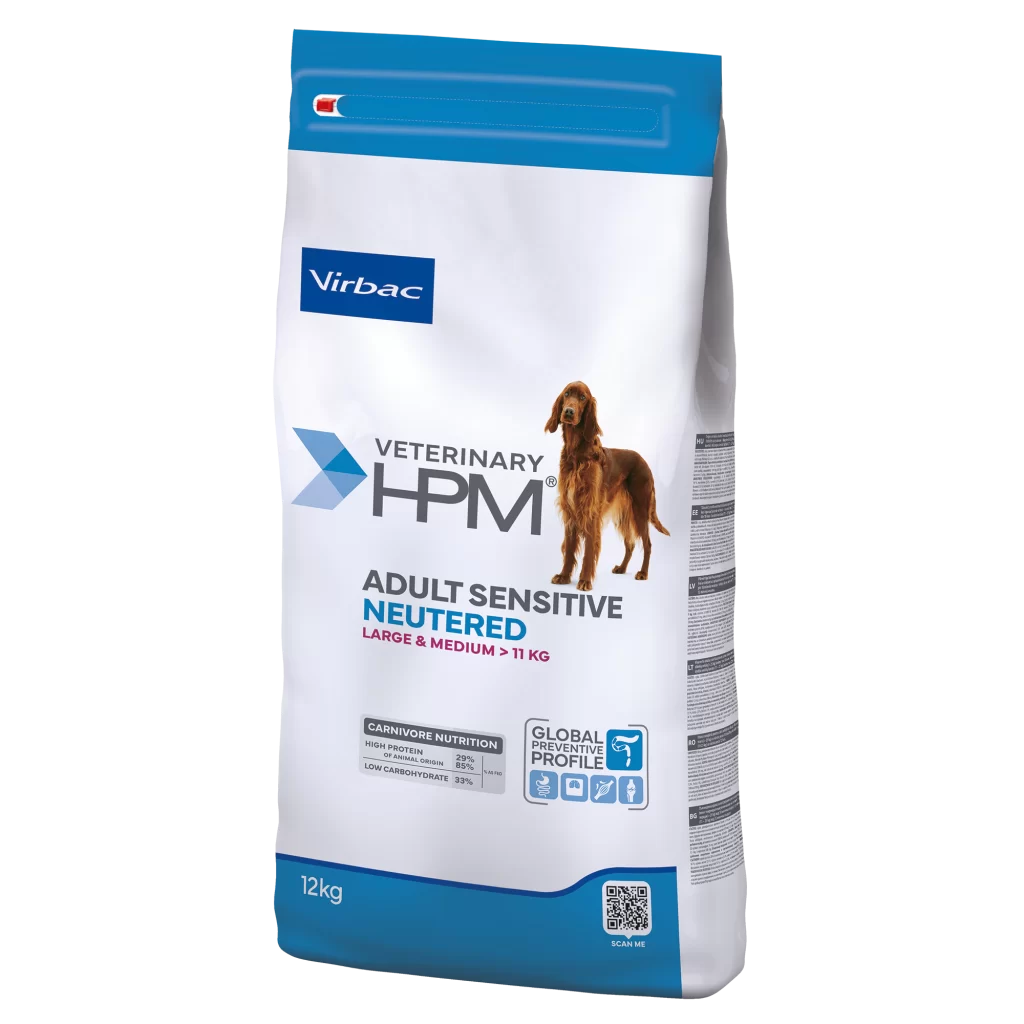 360345_Bag_HPM_Adult-Sensitive-Neutered-L-M-Dog_12kg_right__93209
